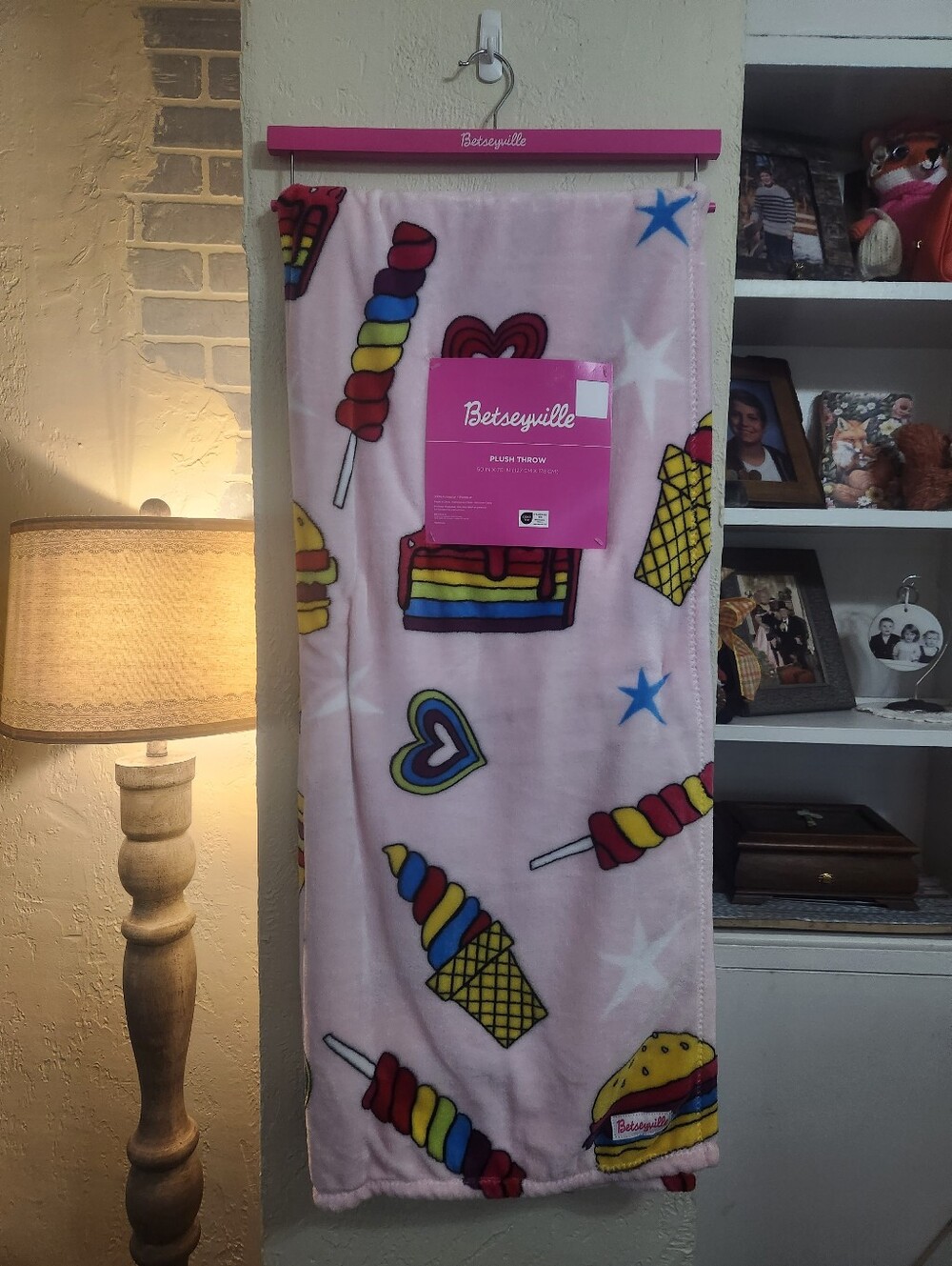 Betsey Johnson Betseyville Colorful Treats Throw Blanket 50" X 70" NWT